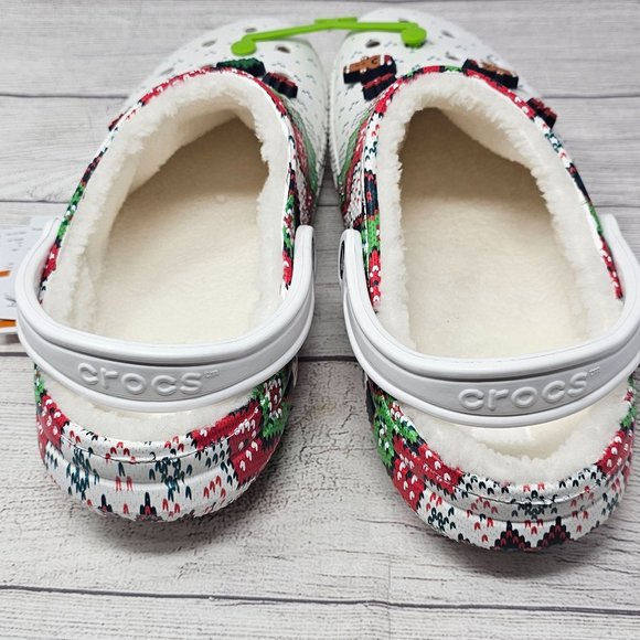 NWT Crocs Men's Classic Lined Holiday Charm Clog Size 13 - Picture 8 of 10